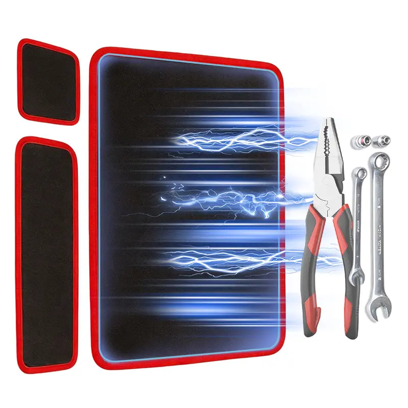 3-Piece Flexible Magnetic Tool Mat & Tray Holder – High-Strength Magnetic Organizer for Garage, Workshop & Auto Repair – Non-Slip & Scratch-Proof Mechanic Tool Accessory