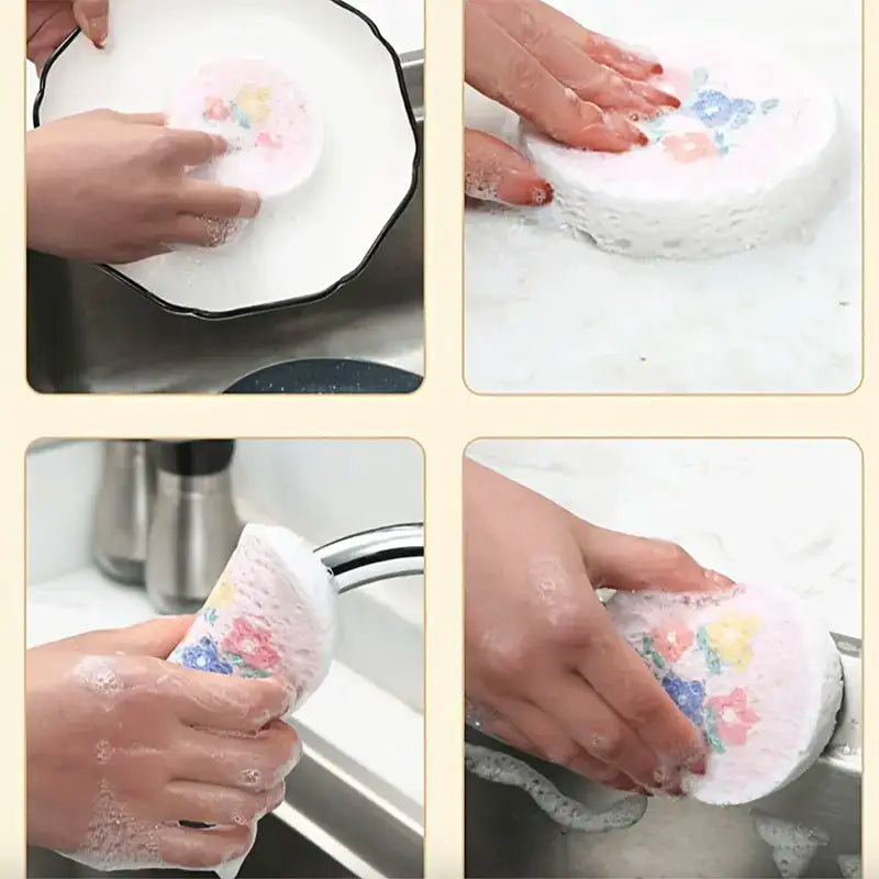 Premium Dual-Action Kitchen Sponge - Scratch-Free Dish Scrubber & High-Absorbency Cleaning Sponge