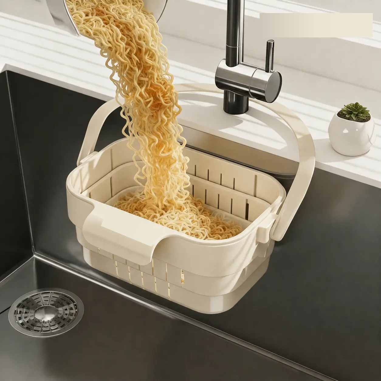 Stainless Steel Corner Kitchen Sink Strainer Basket