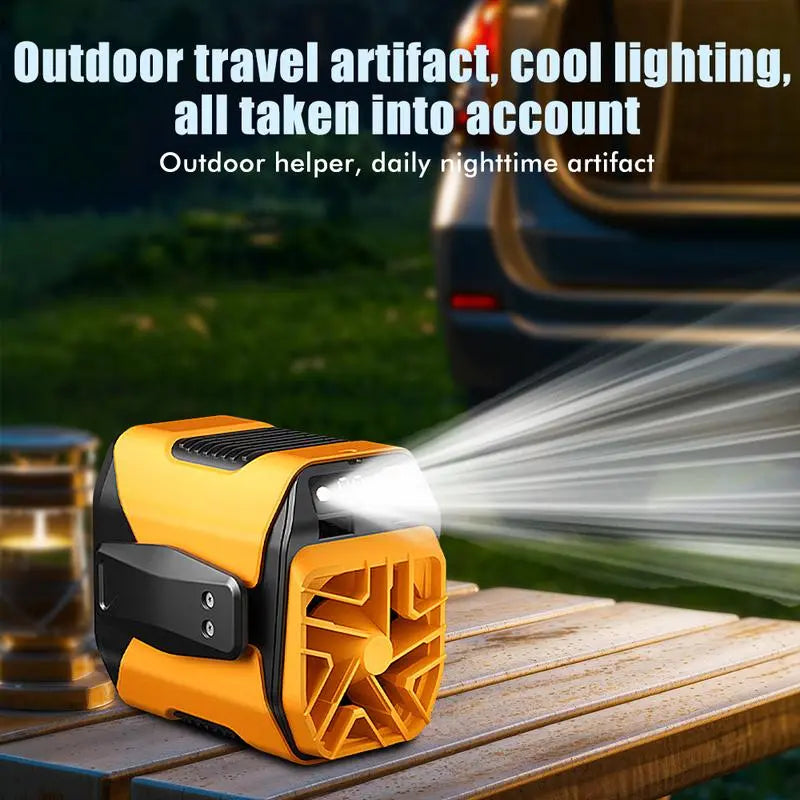 Portable Rechargeable Waist Clip Fan with 5000mAh Power Bank & LED Light