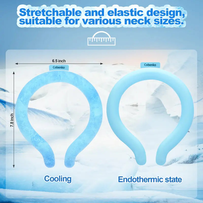 Neck Cooling Tube with Insulated Bag, Reusable Ice Ring Cooler Wearable Body Cooling Products, Neck Coolers for Hot Weather #Summervibes