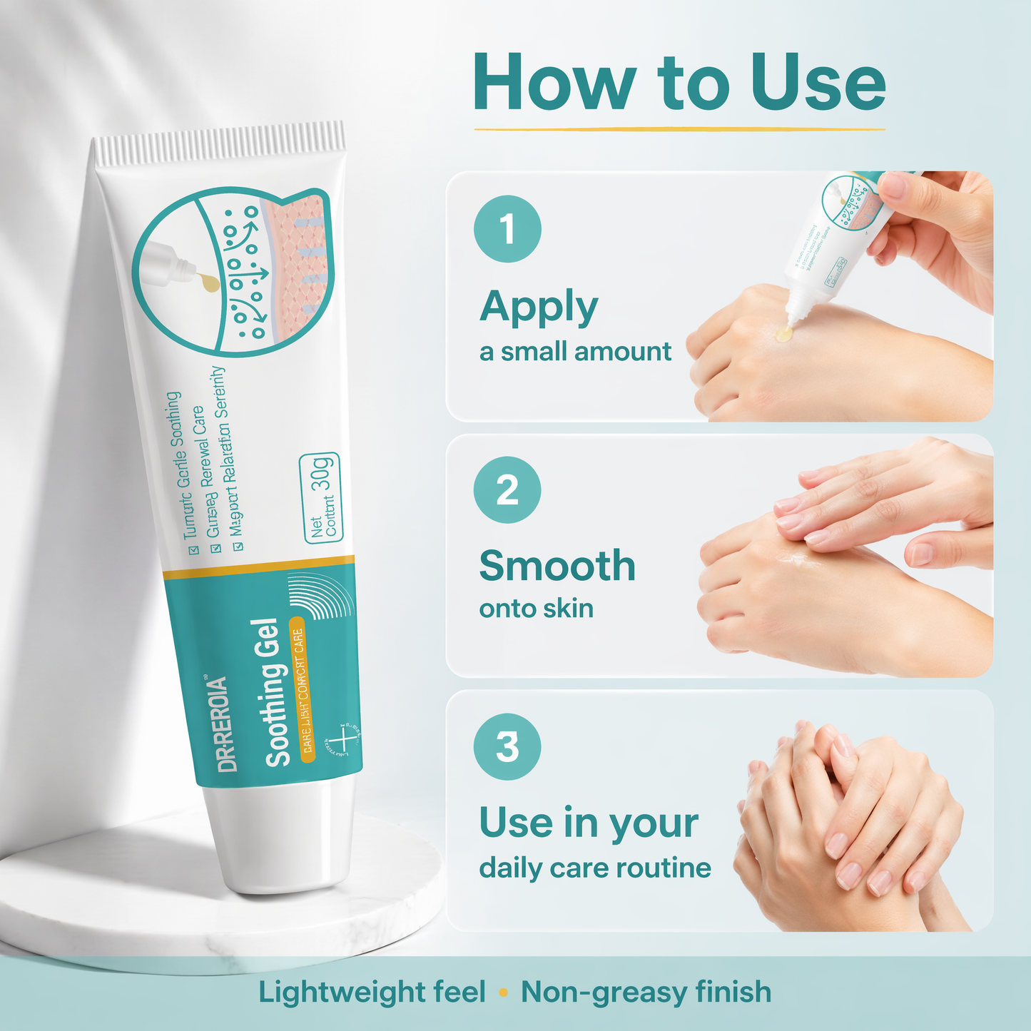 Skin Repair & Soothing Gel with Turmeric & Mugwort – 30g Natural Plant-Based Care