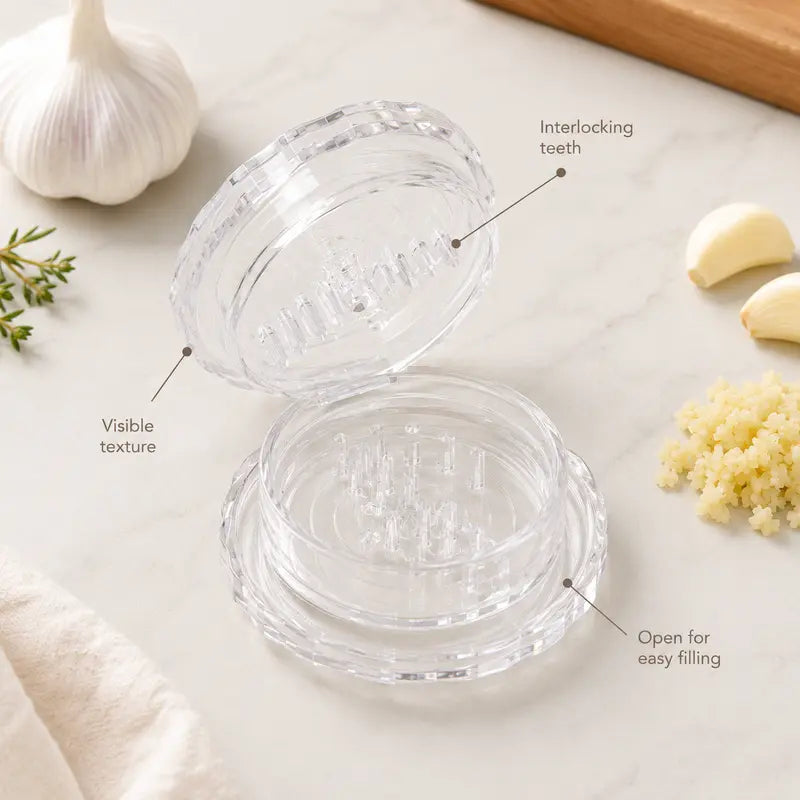 Mini Transparent Twist Garlic Mincer, One Hand Manual Garlic Press Grinder, Portable Ginger Chili Minced Tool For Kitchen Cooking