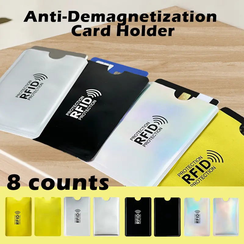 8-Count RFID Blocking Sleeves – Slim Secure Protectors for Credit & ID Cards