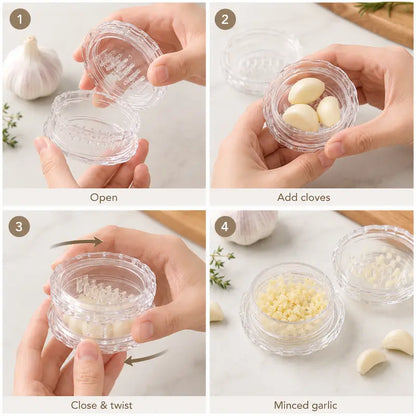 Mini Transparent Twist Garlic Mincer, One Hand Manual Garlic Press Grinder, Portable Ginger Chili Minced Tool For Kitchen Cooking