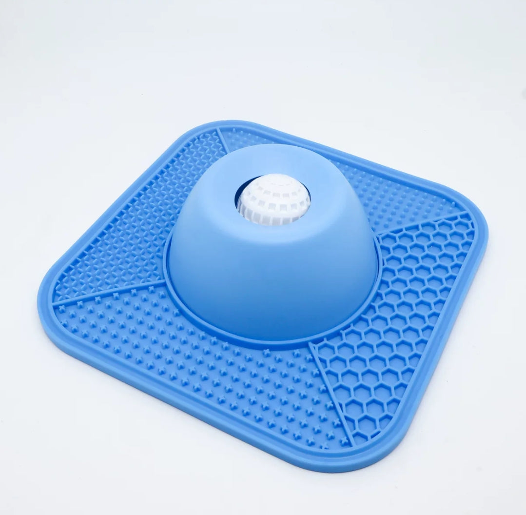 2-in-1 Dog Lick Mat & Slow Feeder Bowl | Anti-Gulp Pet Feeding Station for Anxiety Relief, Digestion & Bloat Prevention