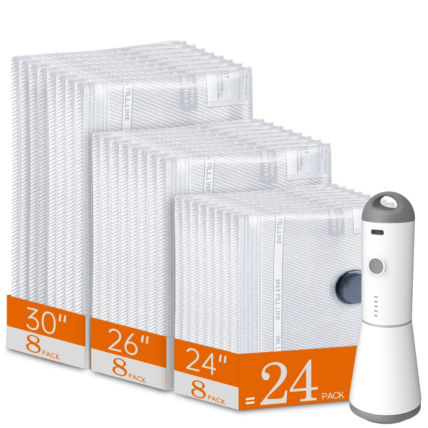 【Summer Vibes】Vacease Cordless Travel Vacuum Bag Set with Rechargeable Pump | 15-Pack Airtight Space Saving Luggage Organizers