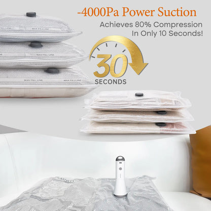 【Summer Vibes】Vacease Cordless Travel Vacuum Bag Set with Rechargeable Pump | 15-Pack Airtight Space Saving Luggage Organizers