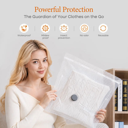 【Summer Vibes】Vacease Cordless Travel Vacuum Bag Set with Rechargeable Pump | 15-Pack Airtight Space Saving Luggage Organizers