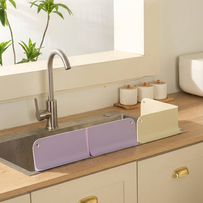 Foldable Silicone Sink Splash Guard – Suction Cup Countertop Water Barrier