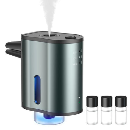 Smart Car Air Freshener & Essential Oil Diffuser | Rechargeable Auto Vent Clip Aromatherapy with 3 Adjustable Modes