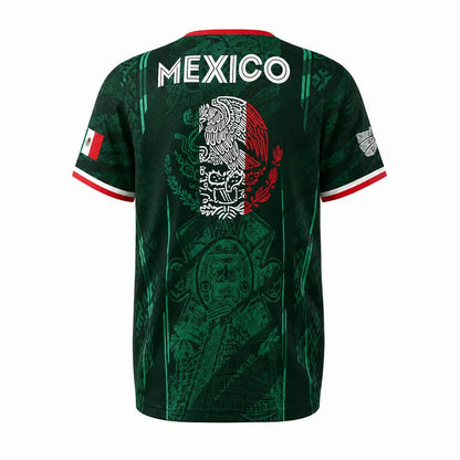 2026 Mexico Soccer Jersey – Chichén Itzá Pyramid Graphic Retro Top – All-Over Print Casual Sportswear for All Seasons