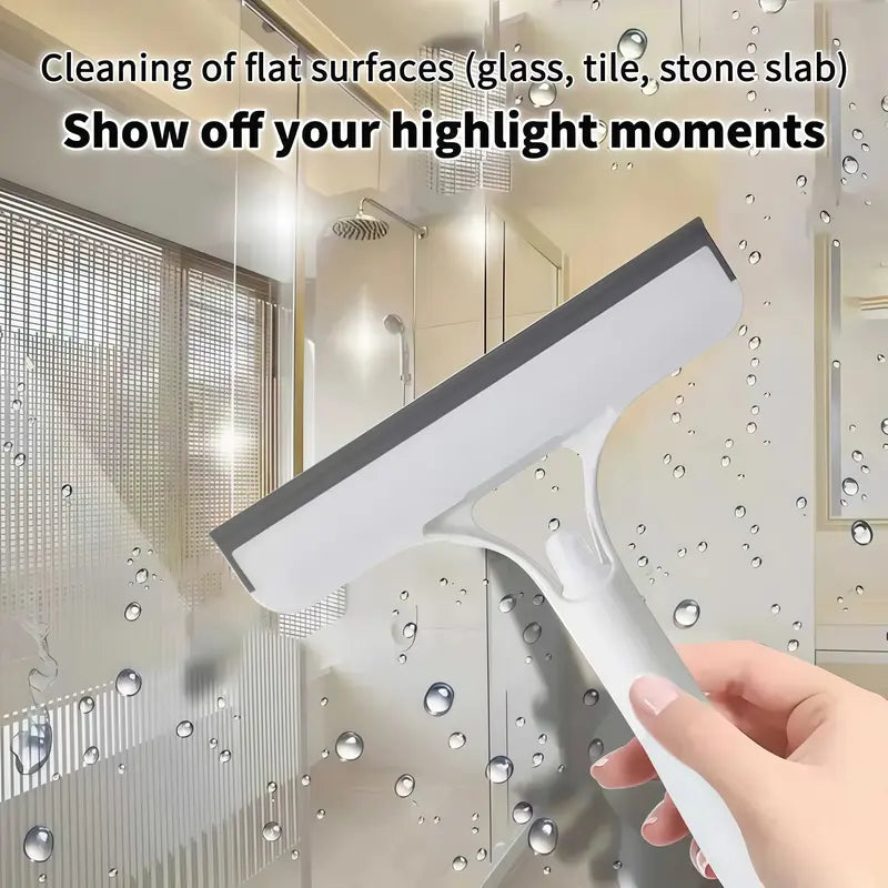 3-in-1 Glass Cleaner Squeegee – Spray, Scrub & Wipe Cleaning Tool for Home Windows, Mirrors & Car Windscreens – All-in-One Efficient Glass Care
