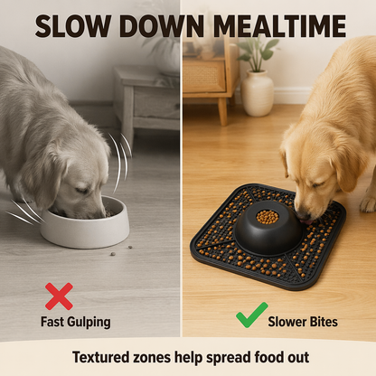 2-in-1 Dog Lick Mat & Slow Feeder Bowl | Anti-Gulp Pet Feeding Station for Anxiety Relief, Digestion & Bloat Prevention