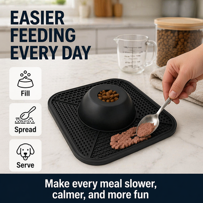 2-in-1 Dog Lick Mat & Slow Feeder Bowl | Anti-Gulp Pet Feeding Station for Anxiety Relief, Digestion & Bloat Prevention