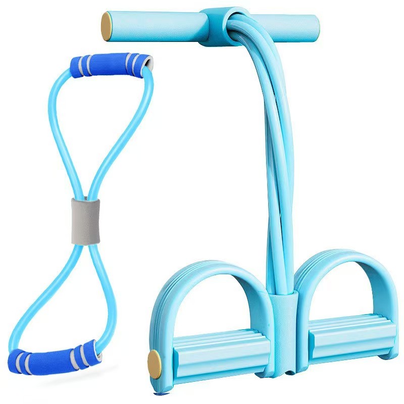 Pedal Resistance Band with 8-Tube Elastic Pull Rope