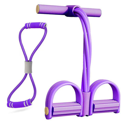Pedal Resistance Band with 8-Tube Elastic Pull Rope