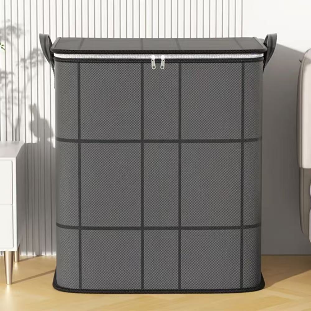 Large-Capacity Foldable Clothes Storage Bag - Durable Dustproof Quilt & Bedding Organizer with Sturdy Zipper & Handles for Home, Dorm, Moving and Seasonal Storage
