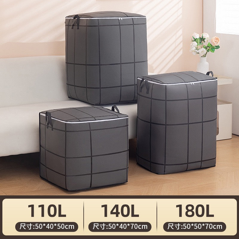 Large-Capacity Foldable Clothes Storage Bag - Durable Dustproof Quilt & Bedding Organizer with Sturdy Zipper & Handles for Home, Dorm, Moving and Seasonal Storage