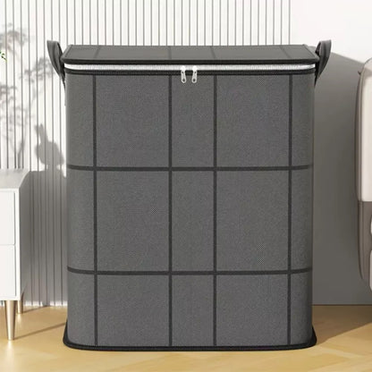 Large-Capacity Foldable Clothes Storage Bag - Durable Dustproof Quilt & Bedding Organizer with Sturdy Zipper & Handles for Home, Dorm, Moving and Seasonal Storage