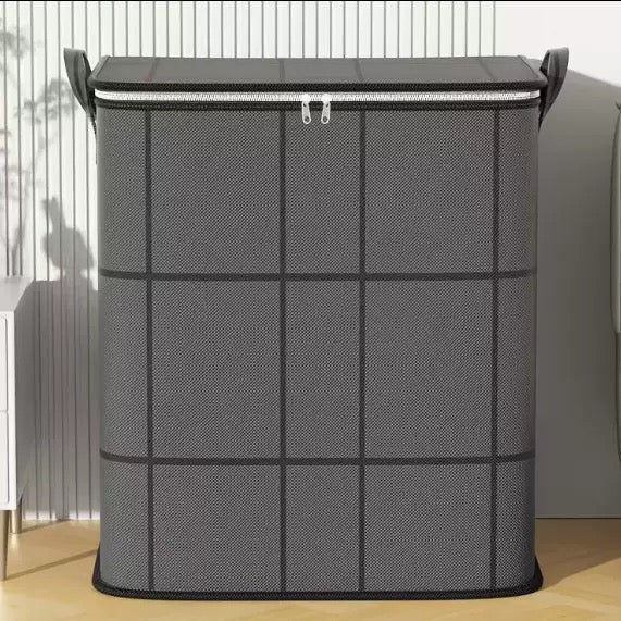 Large-Capacity Foldable Clothes Storage Bag - Durable Dustproof Quilt & Bedding Organizer with Sturdy Zipper & Handles for Home, Dorm, Moving and Seasonal Storage