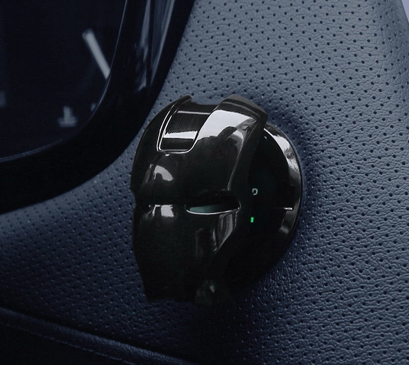 Iron Man Car Engine Start Stop Button Cover - Cool Zinc Alloy Push Button Ignition Protective Cap, Anti-Scratch Decorative Switch Trim for Car Interior Accessories