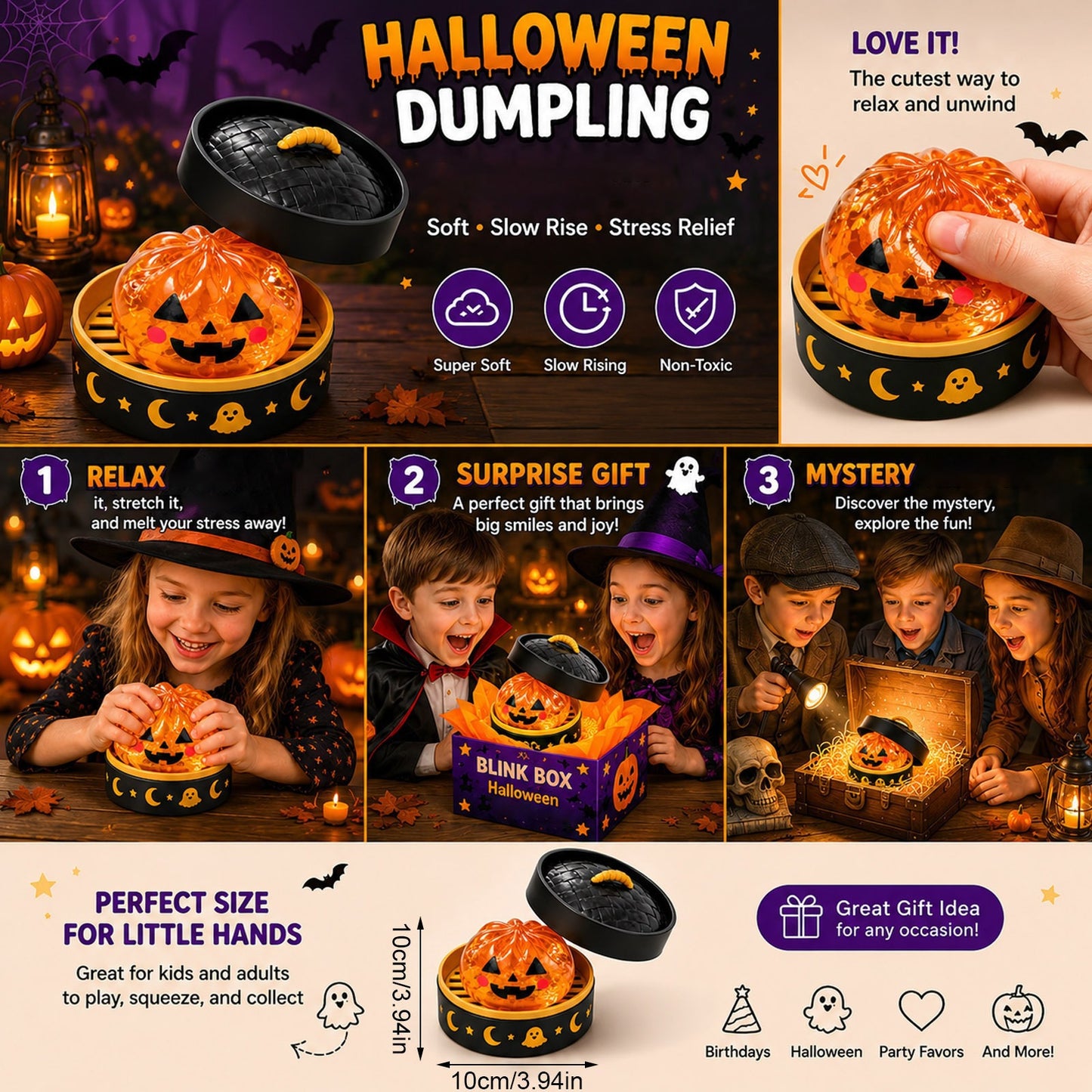 Halloween Ghost Dumpling Squeeze Toy Set