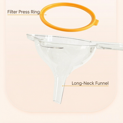 2-in-1 Funnel Filter with Handle - 120 Mesh Double-Layer Heat-Resistant Juice & Yogurt Strainer