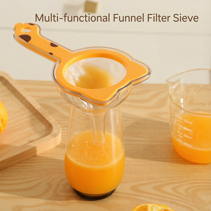 2-in-1 Funnel Filter with Handle - 120 Mesh Double-Layer Heat-Resistant Juice & Yogurt Strainer