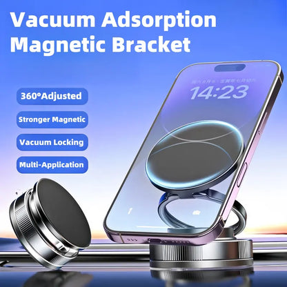 360° Adjustable Vacuum Magnetic Phone Holder – Portable Suction Cup Mount for MagSafe, Car Dashboard, Makeup Mirror & Gym – Compatible with iPhone 11 and Above