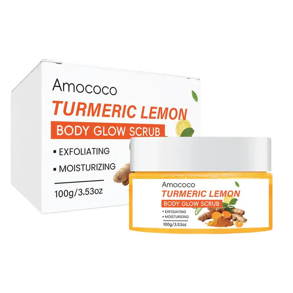 Natural Turmeric & Lemon Brightening Body Scrub – Exfoliating Glow Treatment