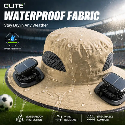 Solar-Powered Cooling Fan Bucket Hat – Dual-Power Rechargeable Sun Protection Hat for Golf, Hiking & Outdoor Events – Lightweight & Water-Resistant Unisex Design
