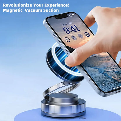 360° Adjustable Vacuum Magnetic Phone Holder – Portable Suction Cup Mount for MagSafe, Car Dashboard, Makeup Mirror & Gym – Compatible with iPhone 11 and Above