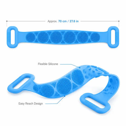 2-in-1 Silicone Back Scrubber and Bath Brush
