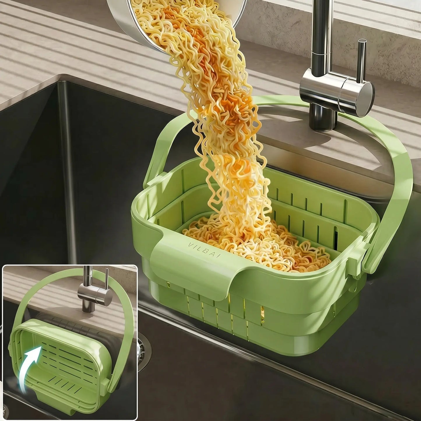 Stainless Steel Corner Kitchen Sink Strainer Basket