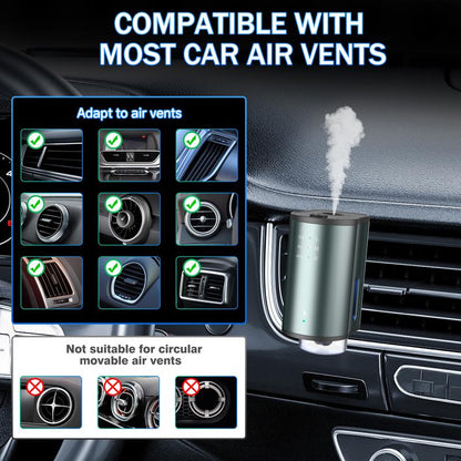 Smart Car Air Freshener & Essential Oil Diffuser | Rechargeable Auto Vent Clip Aromatherapy with 3 Adjustable Modes