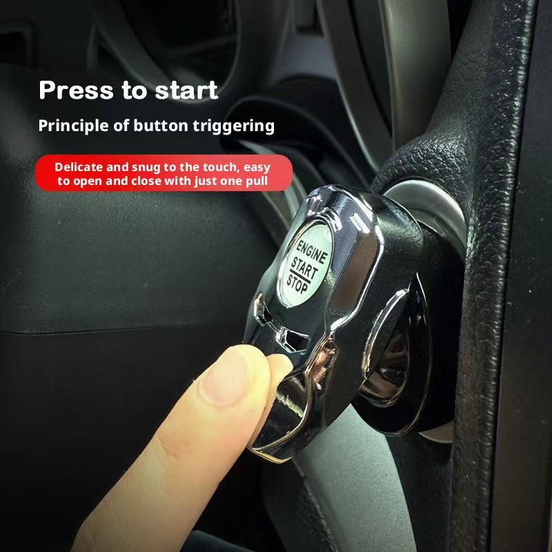 Superhero Style Push to Start Button Cover | Metal Flip-Up Engine Ignition Accessory | Personalized Car Interior Decoration