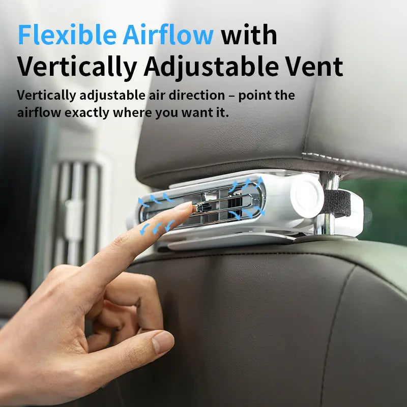 3000mAh 3-Speed Portable Car Seat Fan