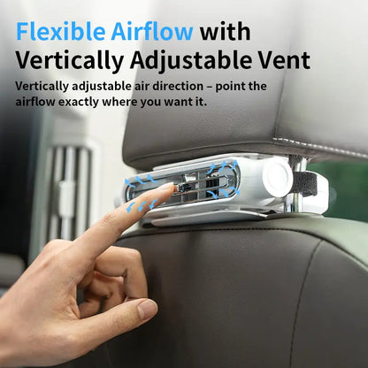 3000mAh 3-Speed Portable Car Seat Fan