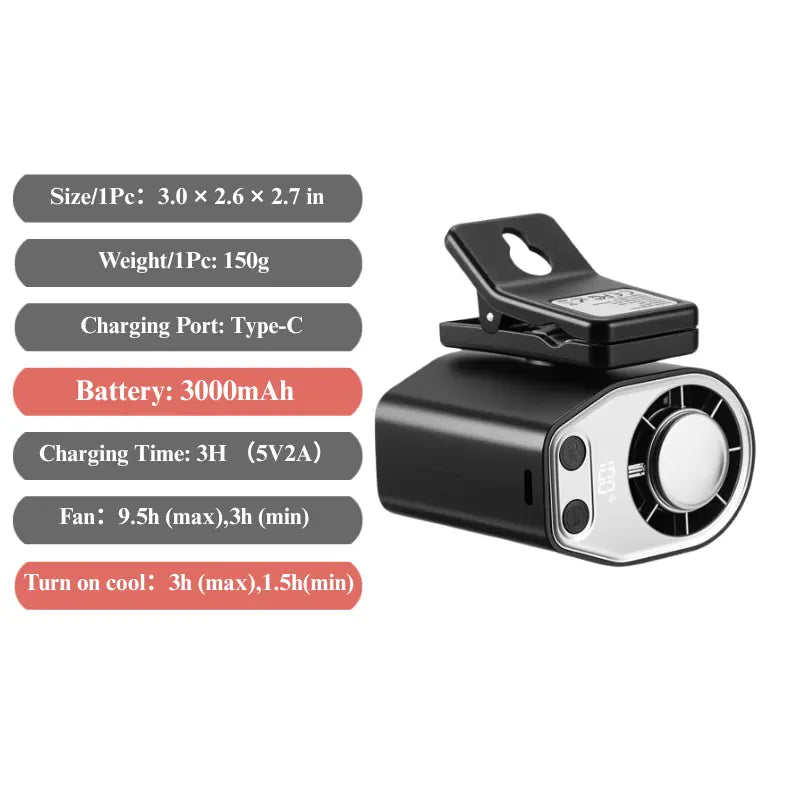 Semiconductor Cooling Car Fan with 100-Speed Control