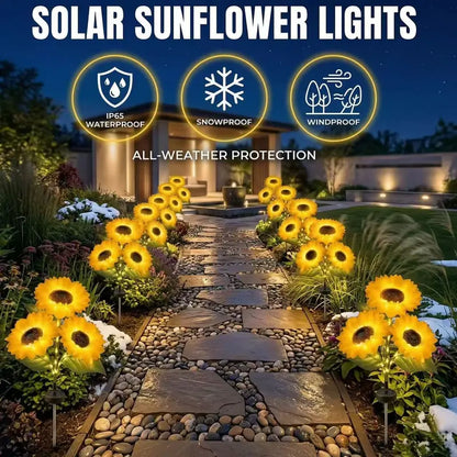 LED Solar Sunflower Garden Stake Lights