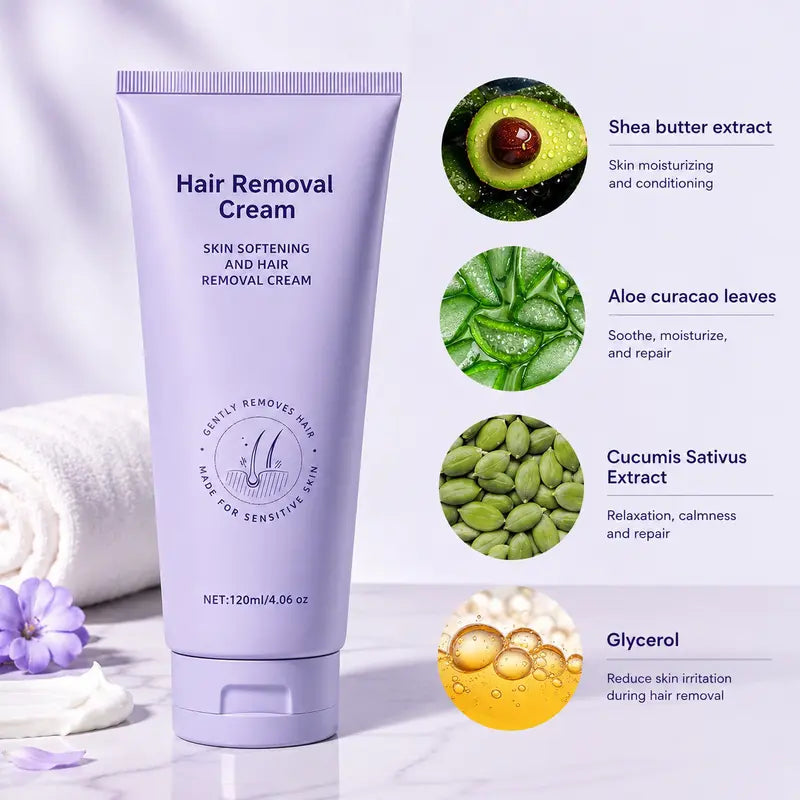 Gentle Hair Removal Cream for Sensitive Skin – Fast & Painless Depilatory for Underarm, Bikini & Body – No Razor Bumps, Smooth Results in 5-10 Minutes