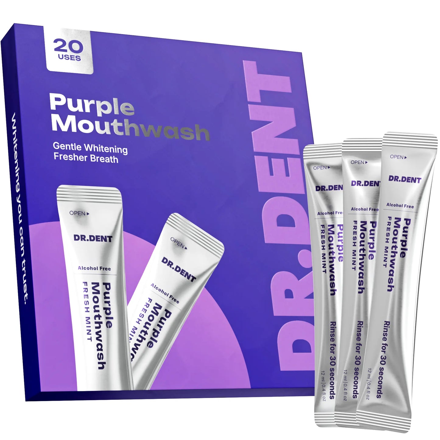 Gentle Purple Whitening Mouthwash 20 Pack Sachets