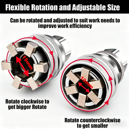 Universal Socket Adapter With 3/8 Hex Shank