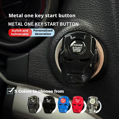 Superhero Style Push to Start Button Cover | Metal Flip-Up Engine Ignition Accessory | Personalized Car Interior Decoration