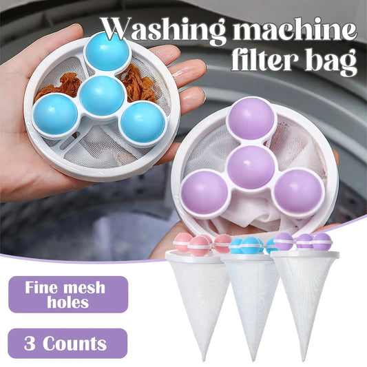 Reusable Floating Lint Trappers: Advanced Hair Filter for Cleaner Laundry & Garment Care