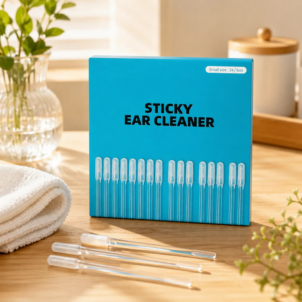 Reusable Sticky Ear Cleaning Stick - Soft Adhesive Tip Earwax Remover for Dry Earwax, Portable Washable Ear Cleaner & Safe Ear Hygiene Tool Set