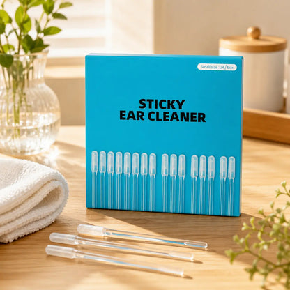 Reusable Sticky Ear Cleaning Stick - Soft Adhesive Tip Earwax Remover for Dry Earwax, Portable Washable Ear Cleaner & Safe Ear Hygiene Tool Set