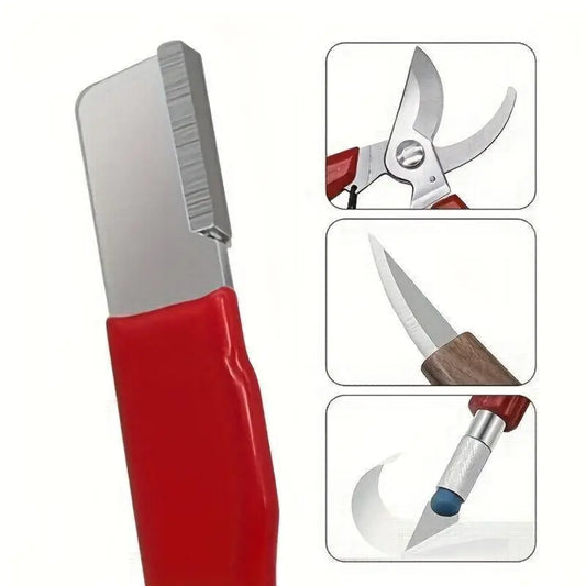 3-Stage Professional Kitchen Knife Sharpener – Precision Sharpening Tool for Kitchen Knives & Garden Shears – Durable & Easy-to-Use Blade Honing System (Color Random)