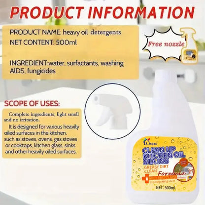 Powerful Kitchen Degreaser & Antibacterial Spray – Quick Grease Remover for Stovetops, Counters, and Surfaces